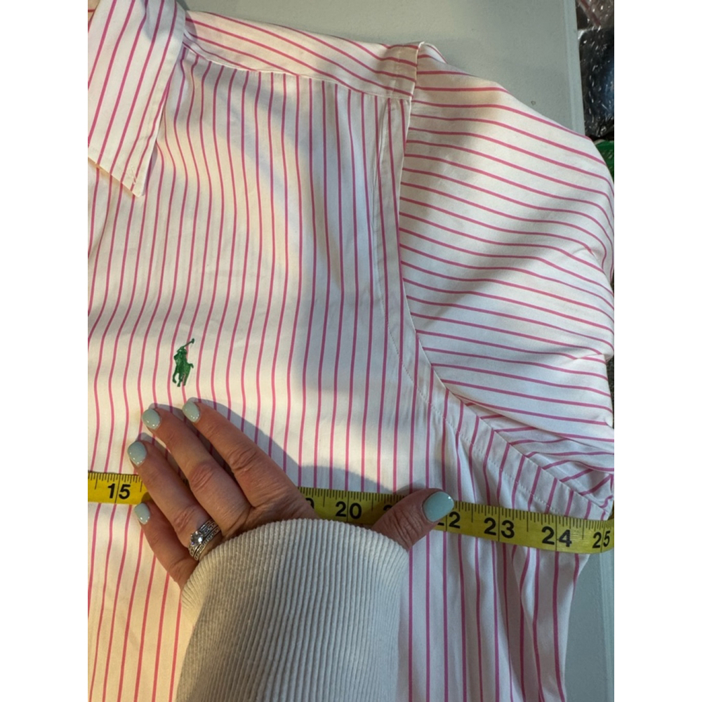 Men's Ralph Lauren Classic Fit Striped Button Down Shirt XL Pink White - Picture 8 of 9